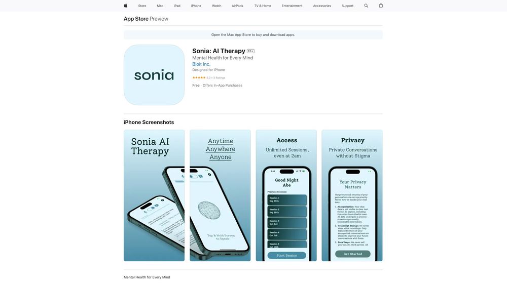 image for Sonia: AI Therapy