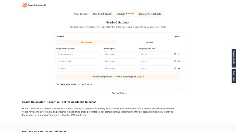image for Grade Calculator AI