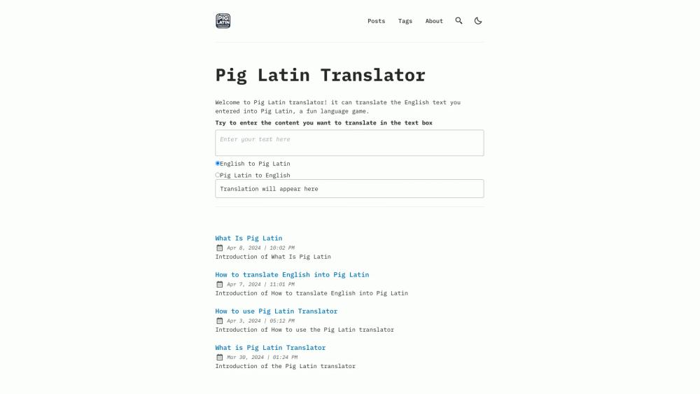 image for Pig Latin Translator