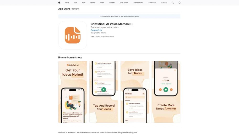 image for BriefMind: AI Voice Memos