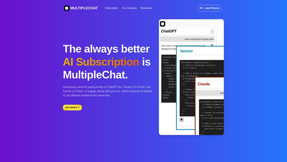 image for MultipleChat - Compare AI Responses