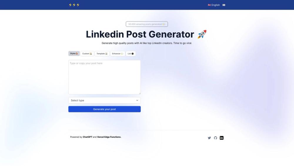 image for LinkedIn Post Generator
