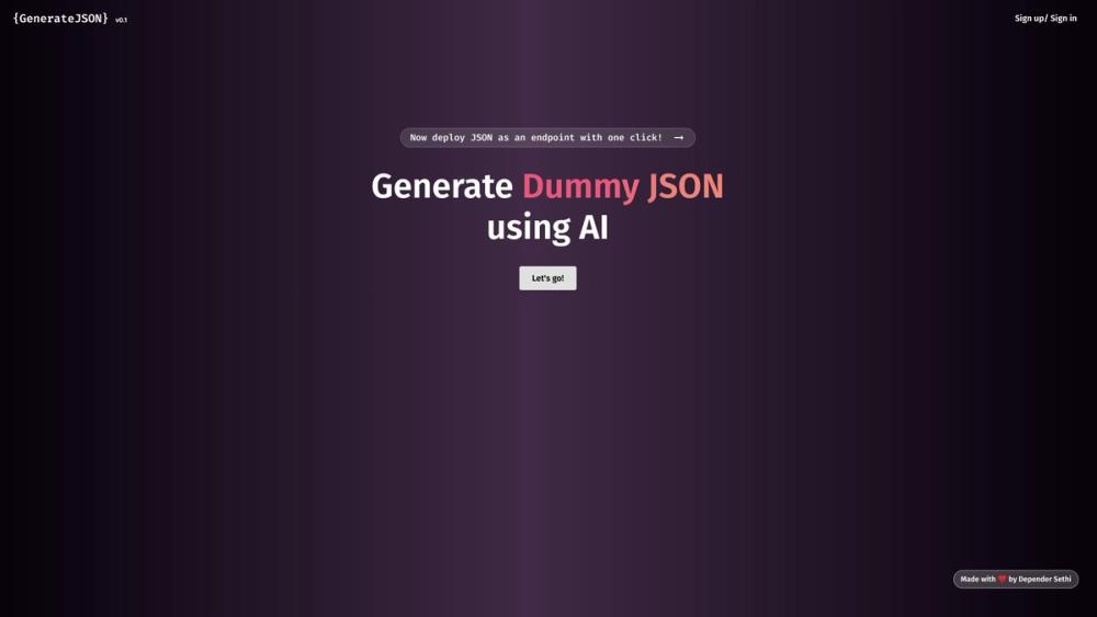 image for Generate JSON