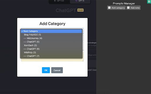 image for Prompts Manager - ChatGPT, Bard, Bing AI