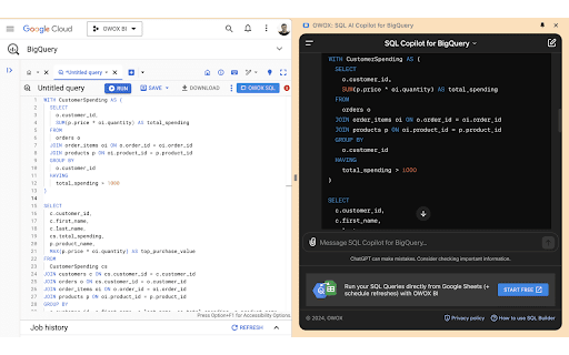 image for OWOX: SQL AI Copilot for BigQuery