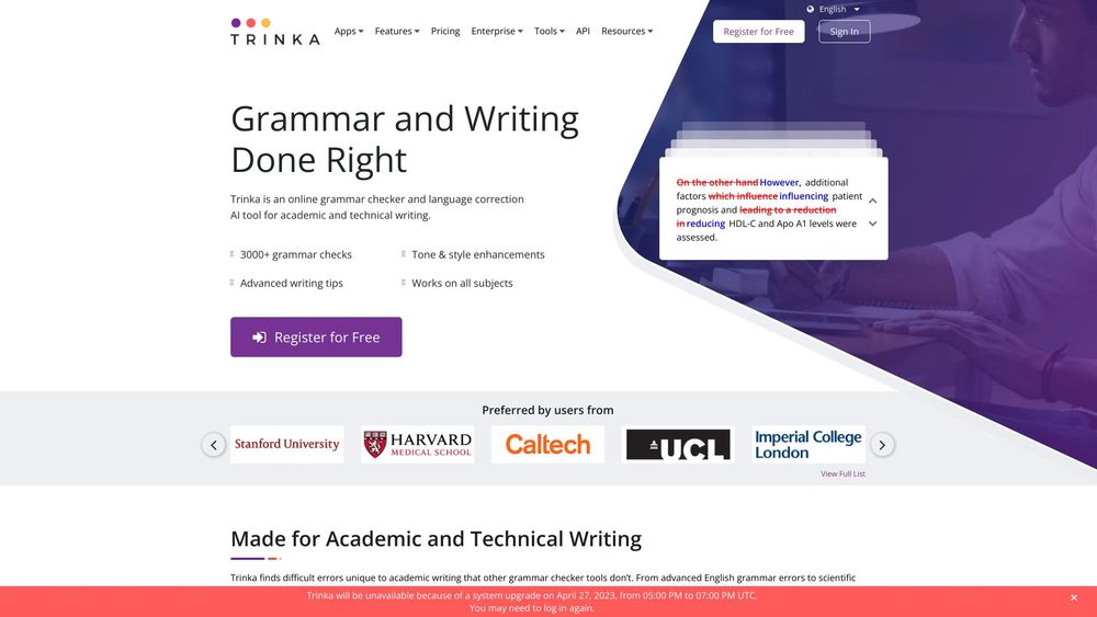 image for Trinka AI - Grammar Checker Tool