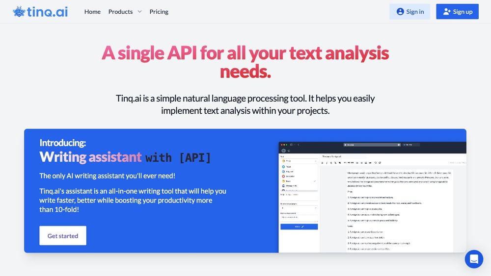 image for Tinq.ai - NLP API
