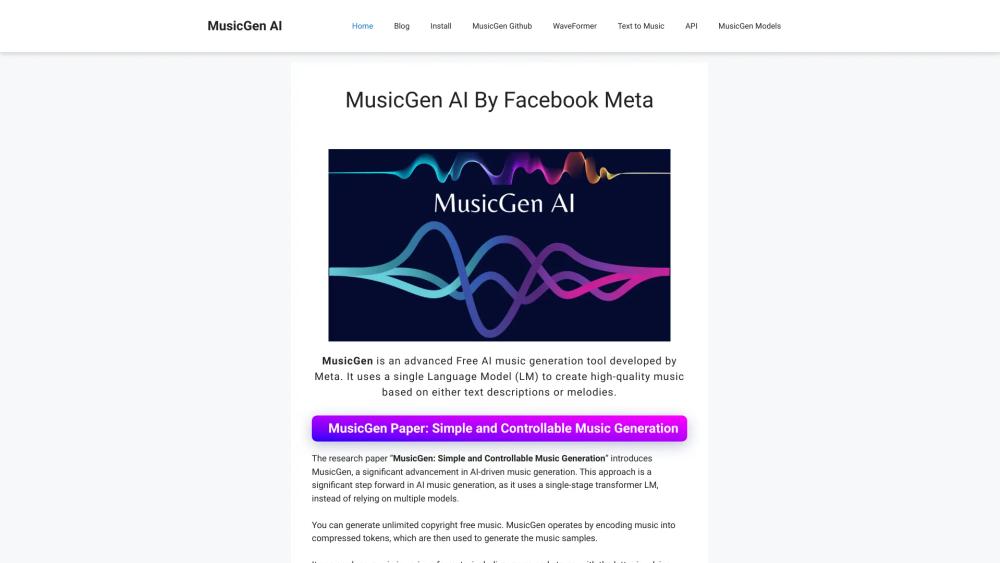 image for MusicGen AI