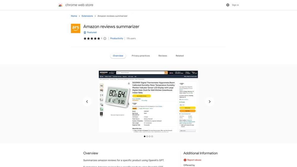 image for Amazon reviews summarizer