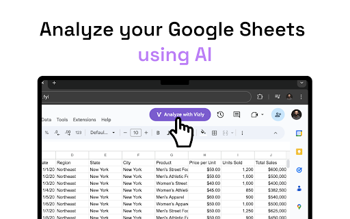 image for Vizly - Analyze Google Sheets with AI