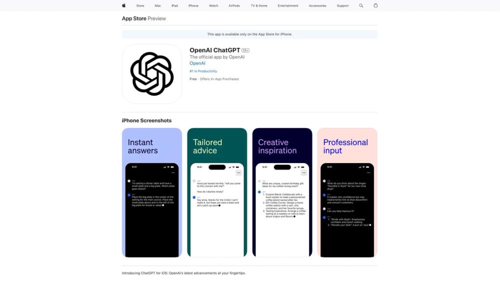 image of OpenAI Official ChatGPT iOS APP image of OpenAI Official ChatGPT iOS APP
