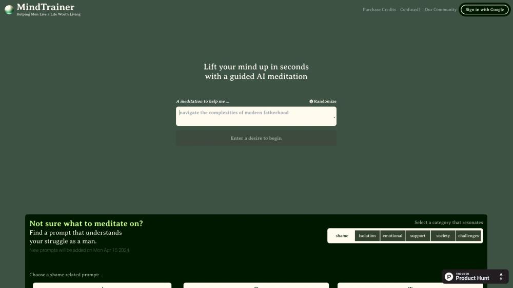 image for MindTrainer: AI Wellbeing for Men