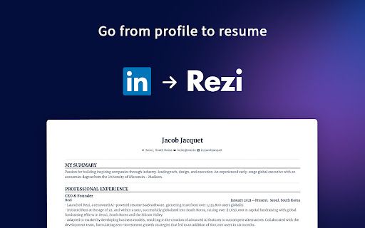 image for Profile to Resume - Rezi.ai