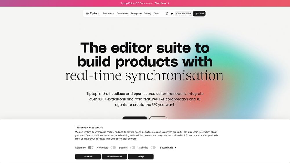 image for Tiptap Editor 3.0 Beta