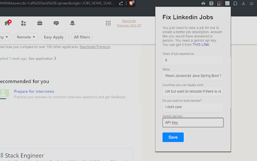 image for Fix Linkedin Job Search