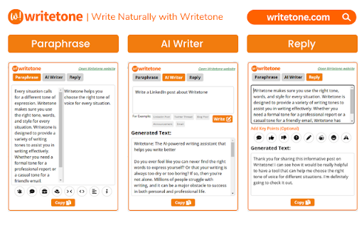 image for Writetone: AI Writing Assistant