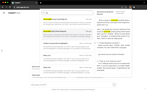 image for 1Proompt: ChatGPT Conversations Search