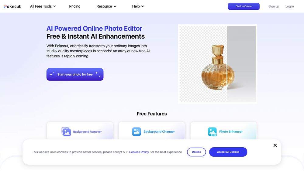 image for Pokecut-AI Powered Online Photo Editor