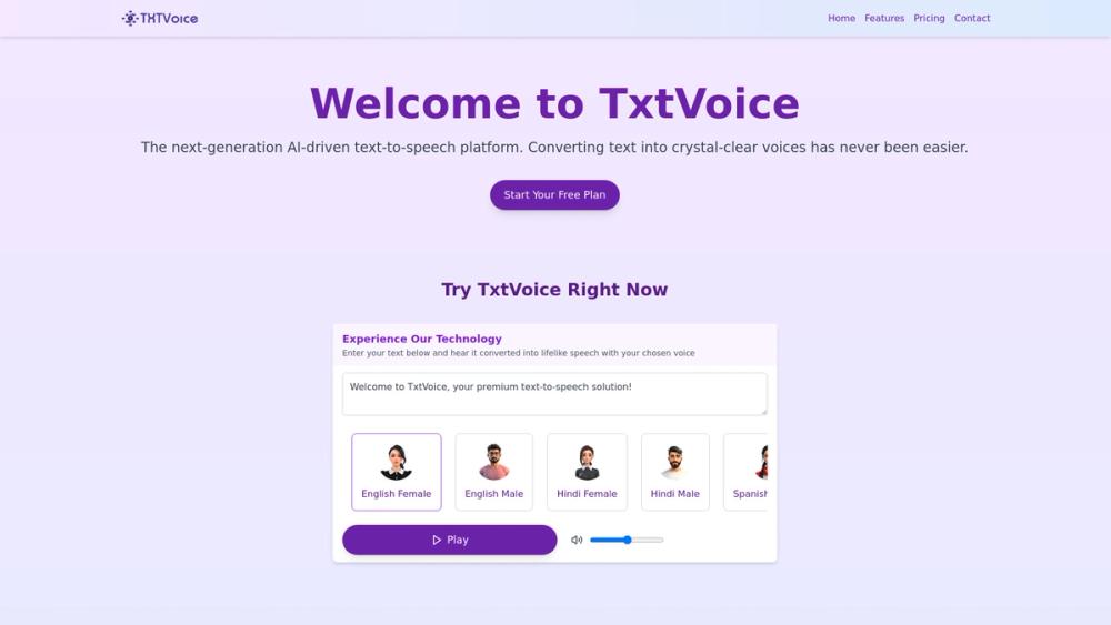 image for TxTVoice - AI-driven text-to-speech