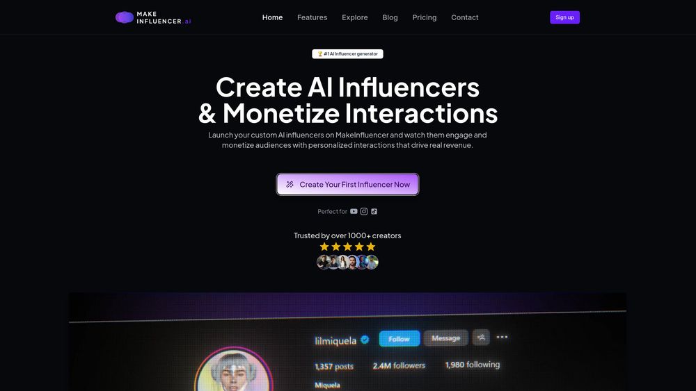 image for MakeInfluencer AI