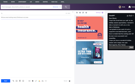 image for ChatGPT for Yahoo Mail