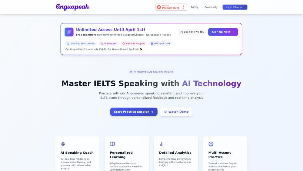 image for Linguapeak | IELTS speaking AI assistant