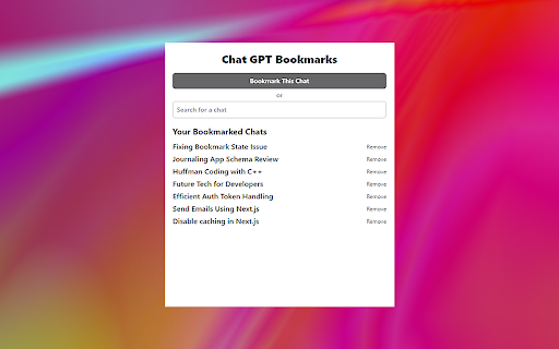 image for Chat GPT Bookmarks