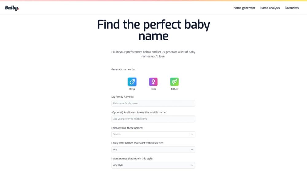 image for Baiby - Baby Name Generator