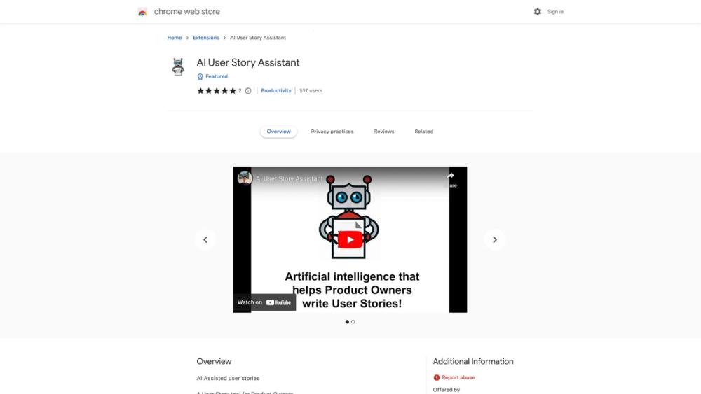 image for AI User Story Assistant