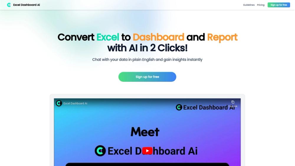 image for Excel Dashboard Ai