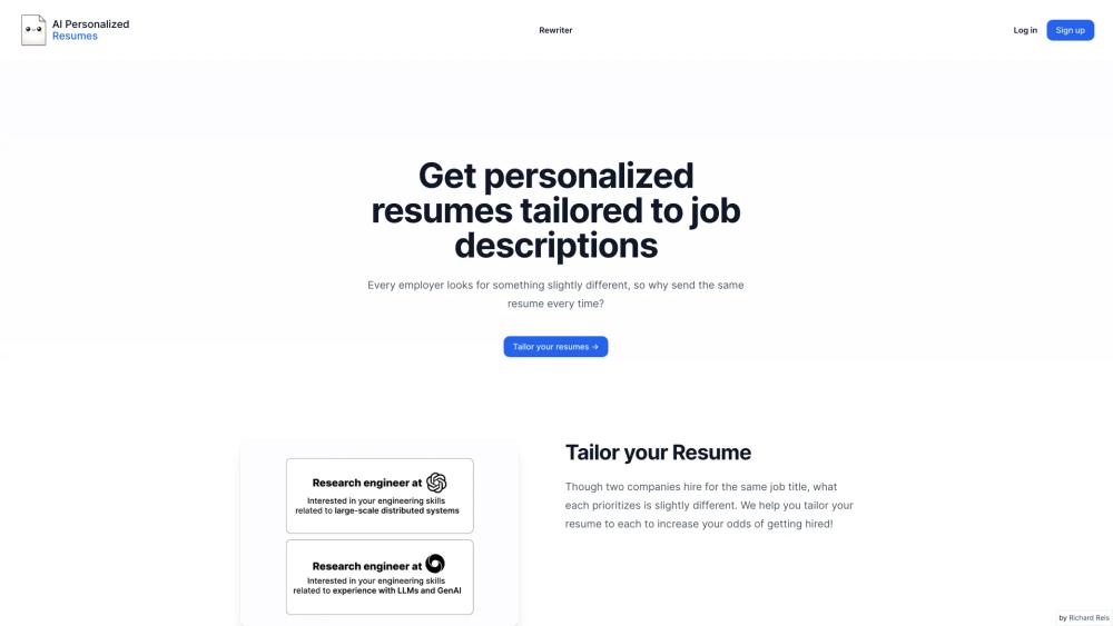 image for AI Personalized Resumes