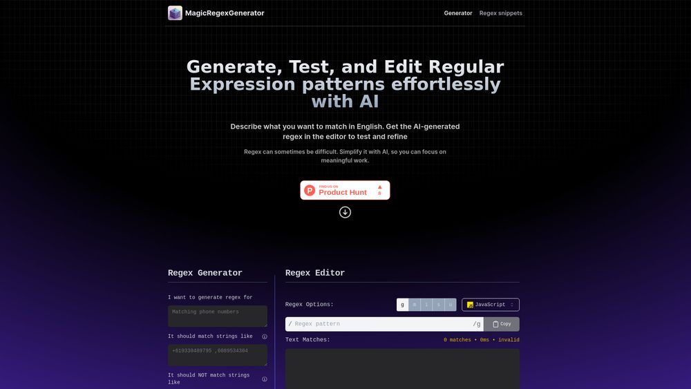 image for Magic Regex Generator