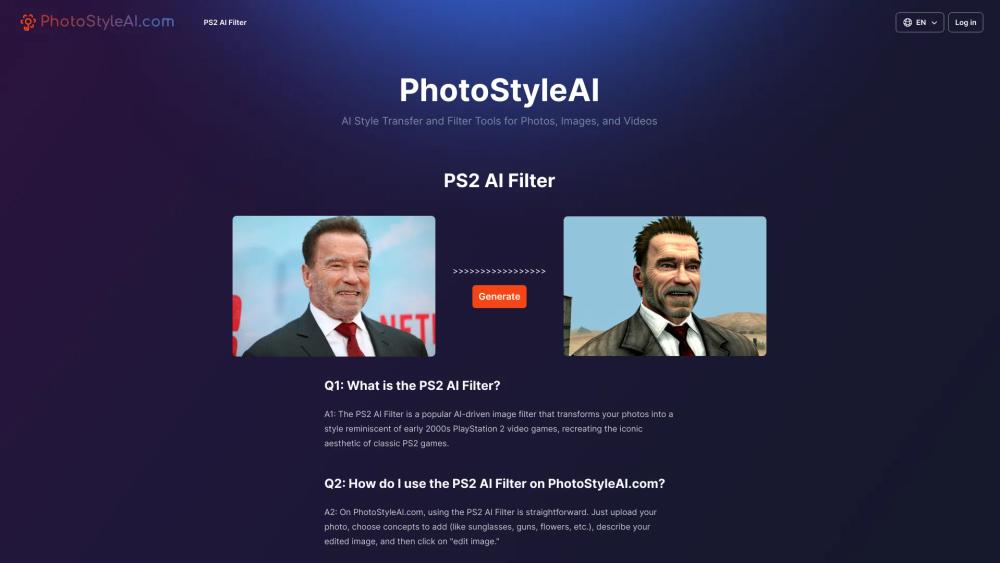 image for PS2 AI Filter by PhotoStyleAI
