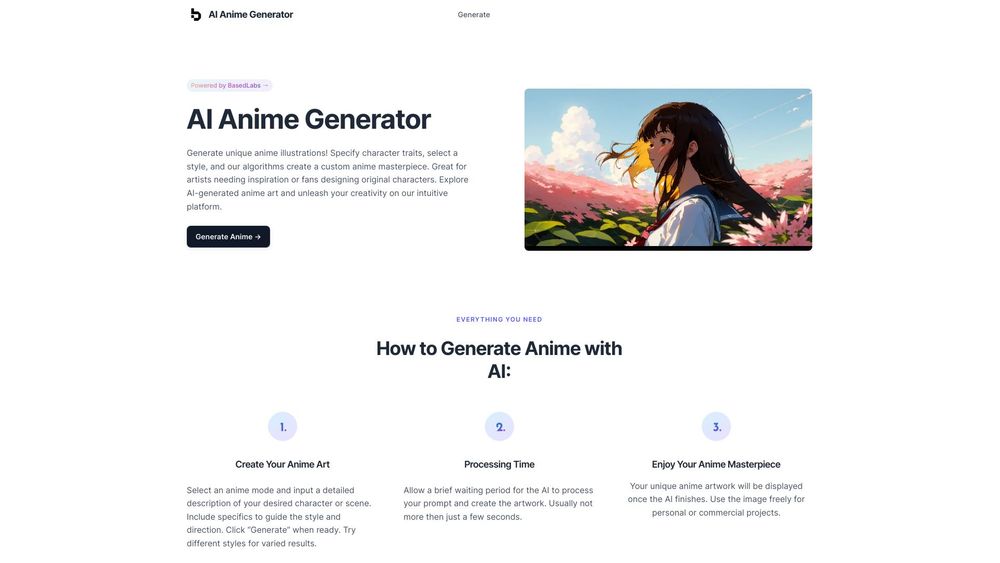 image for AI Anime Generator