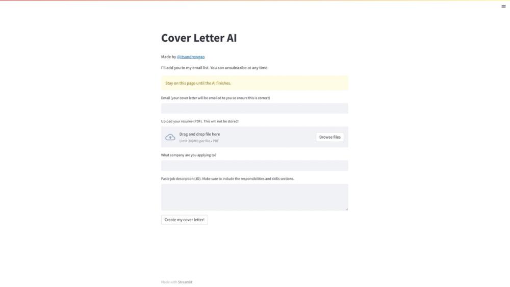 image for Instant Job Cover Letters with AI