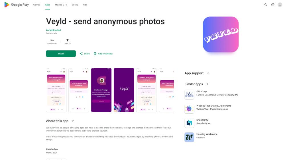 image for Veyld - Anonymous messages with photos