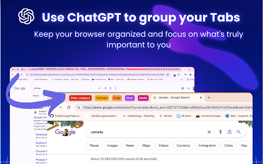 image for TabGPT - Group/organize your tab with chatGPT