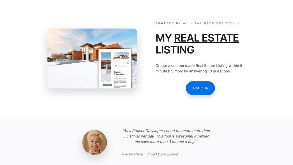image for My Real Estate Listing - AI