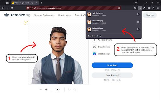image for RemoveBG PNG auto download