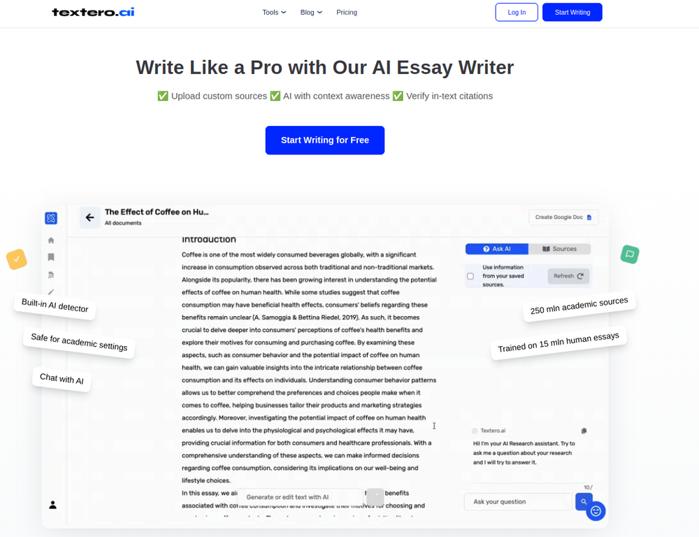 image for Textero AI Essay Writer Pro