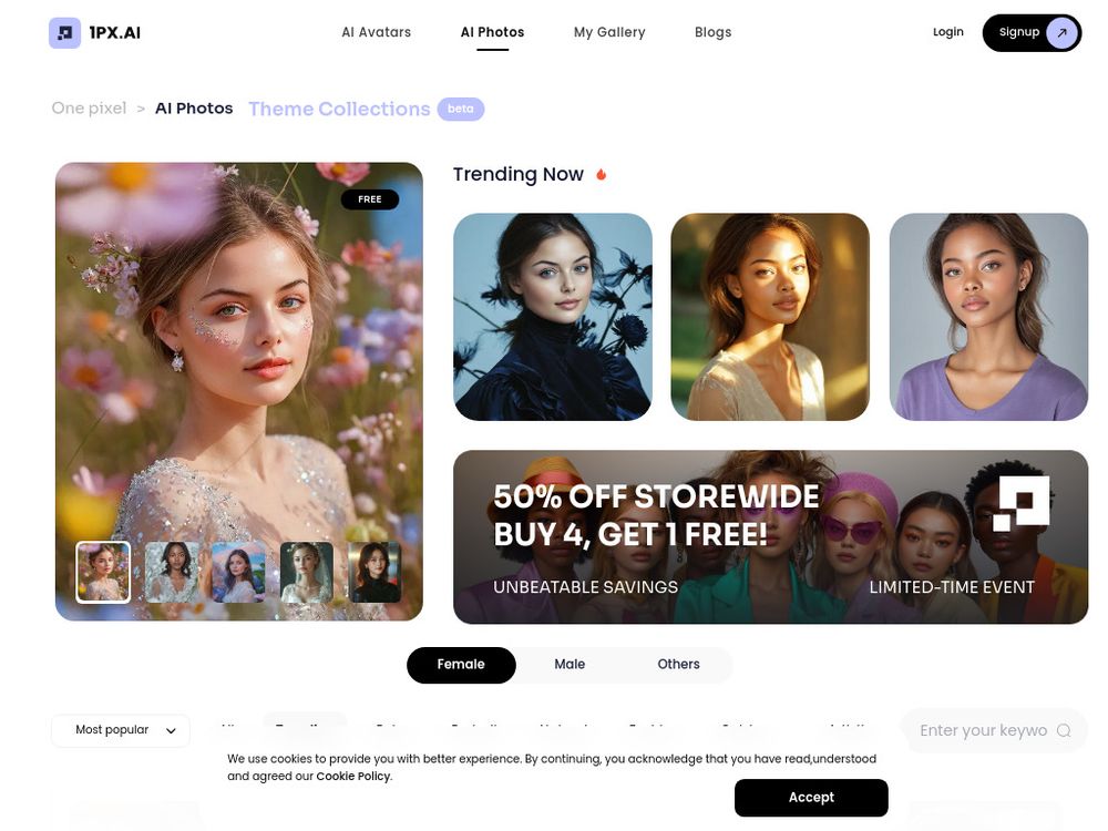 image for 1PX.AI  The world's most advanced AI photo generator