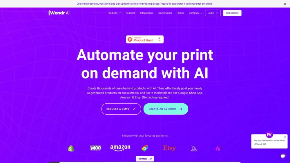 image for Wondr AI – AI Print on Demand Automation