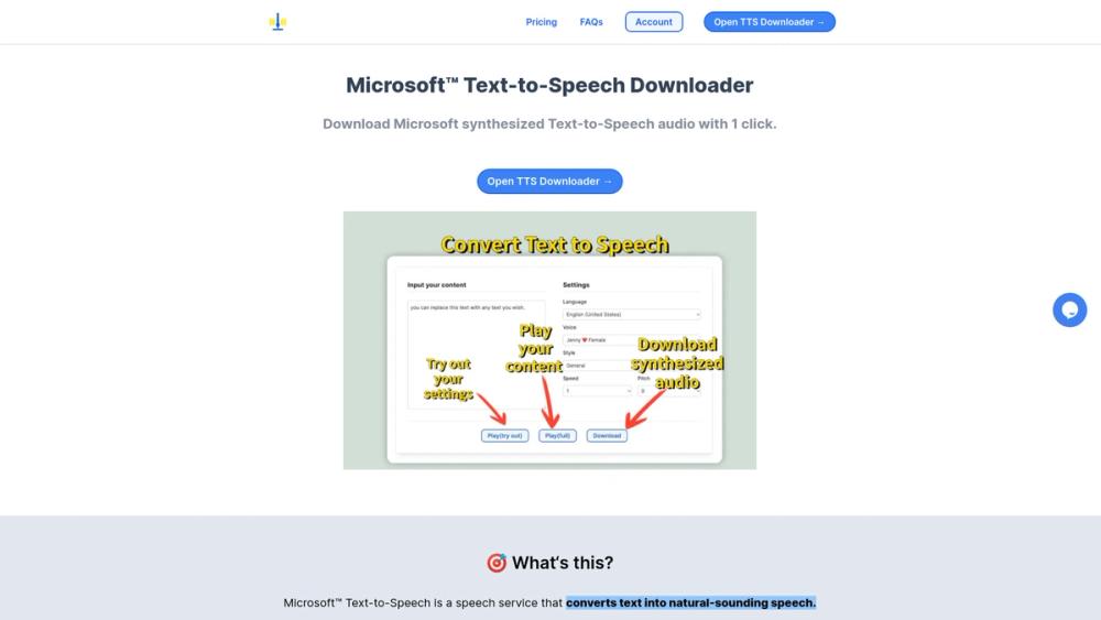 image for MS Text-to-Speech Downloader