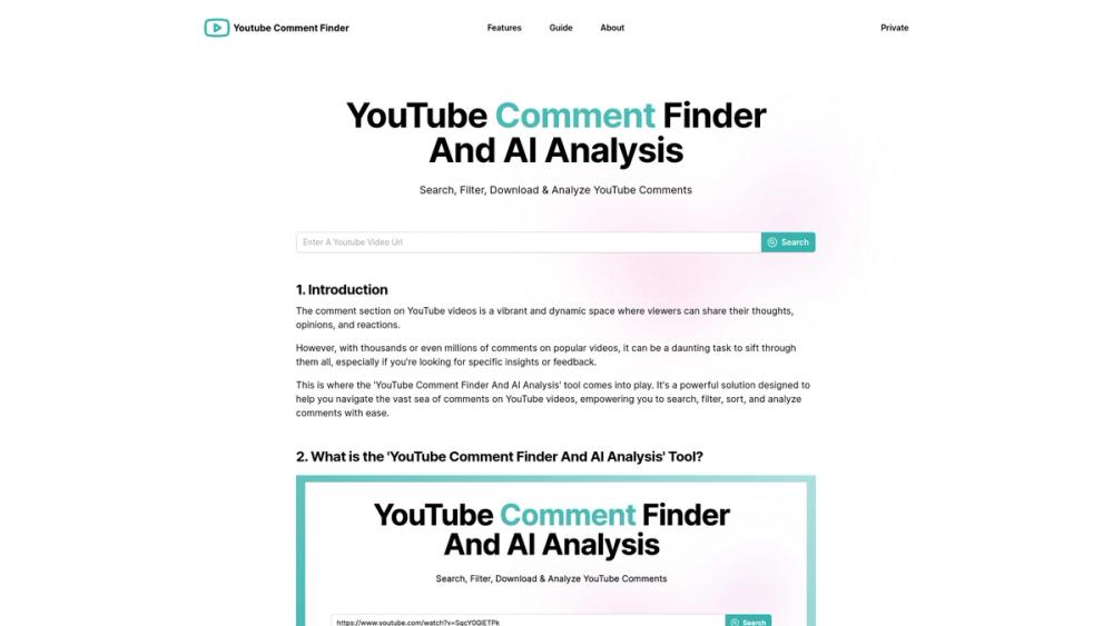image for YouTube Comment Finder And AI Analysis