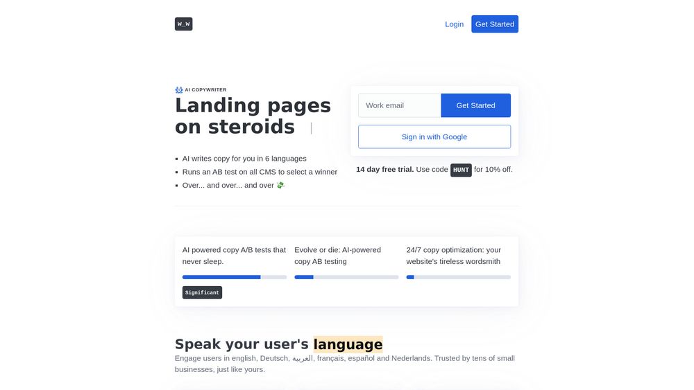 image for Wafrow. Landing pages on steroids