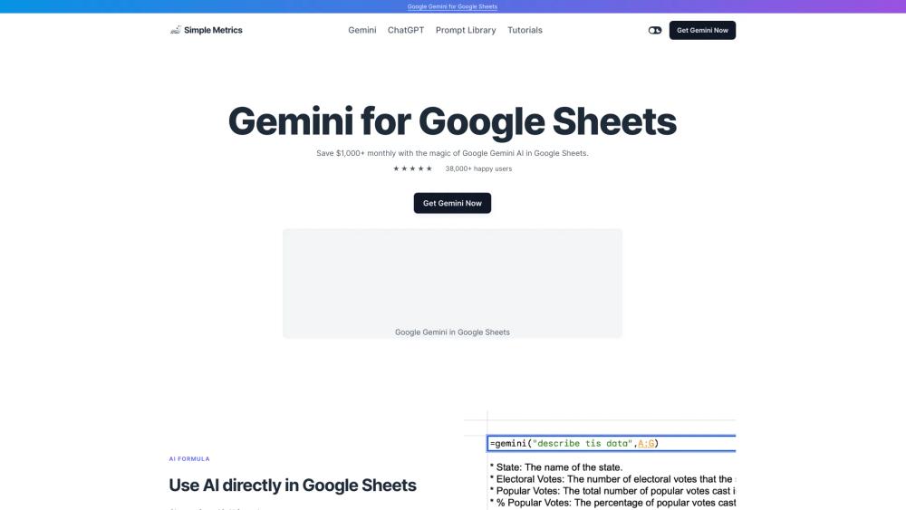 image for Gemini AI for Sheets
