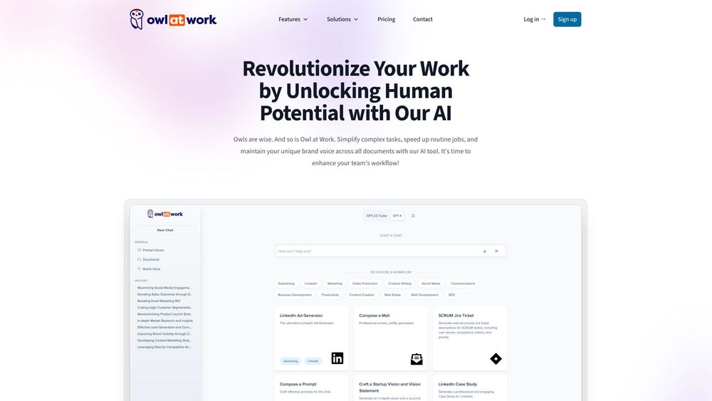 image for Owl at Work - AI Companion for Businesses