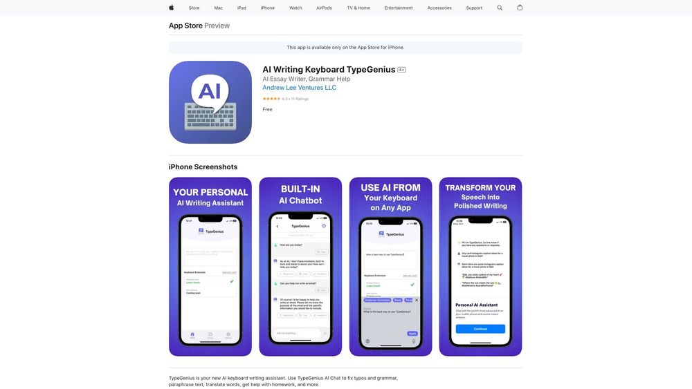 image for TypeGenius: AI Keyboard App for iPhone