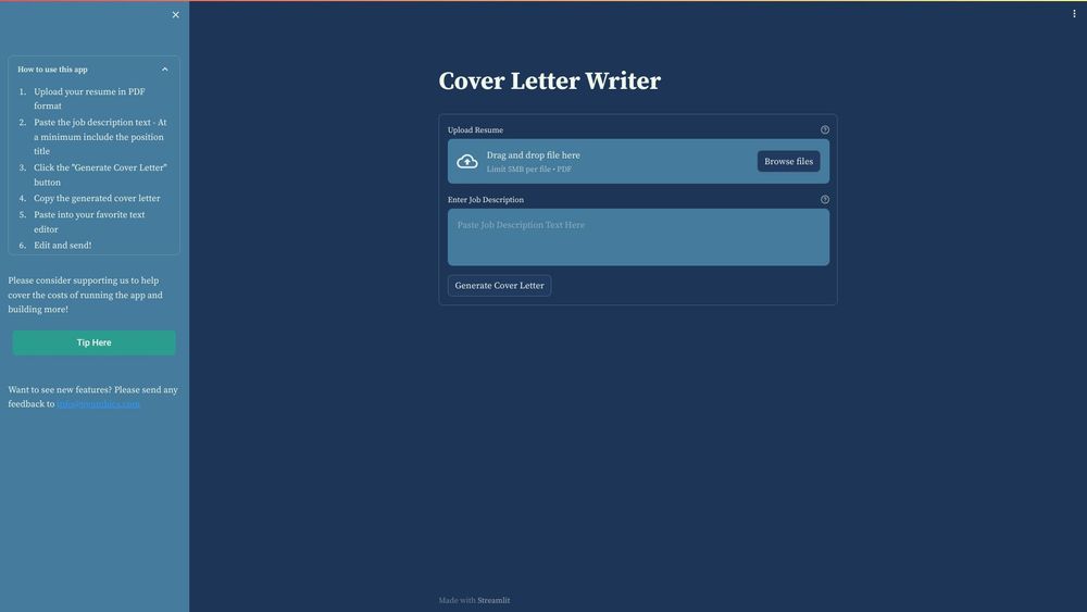 image for Cover Letter Writer