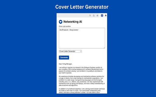 image for Networking AI - Cover Letter Generator